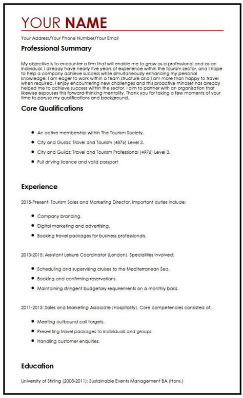 Cv Objective Template