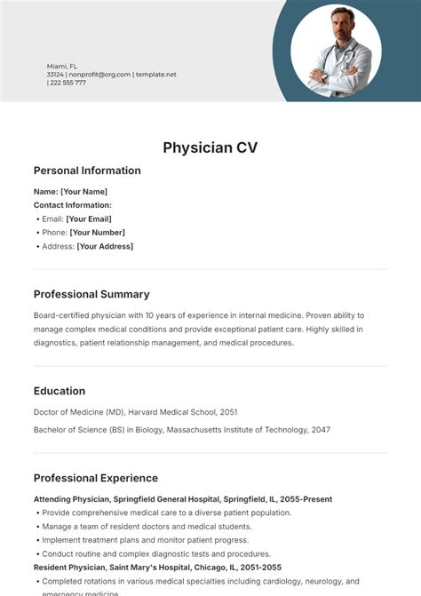 Cv Physician Template