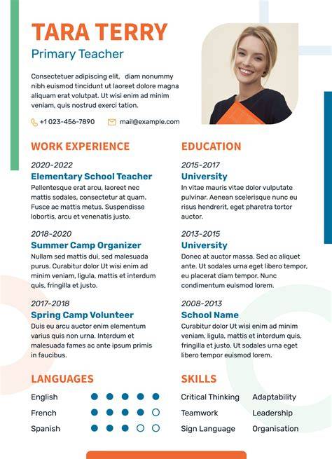 Cv Template For Teacher