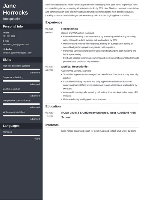 Cv Template Nz