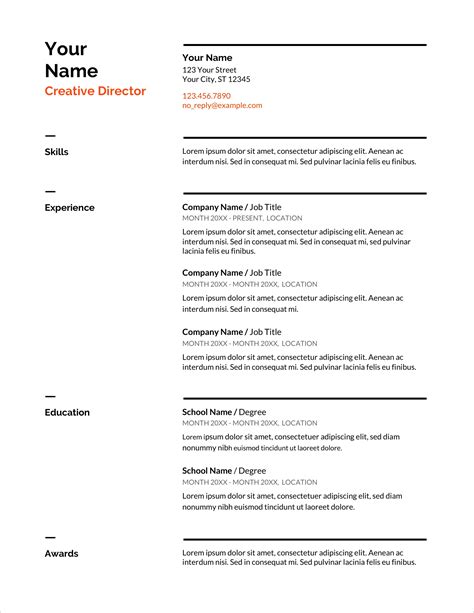 Cv Uk Format Template