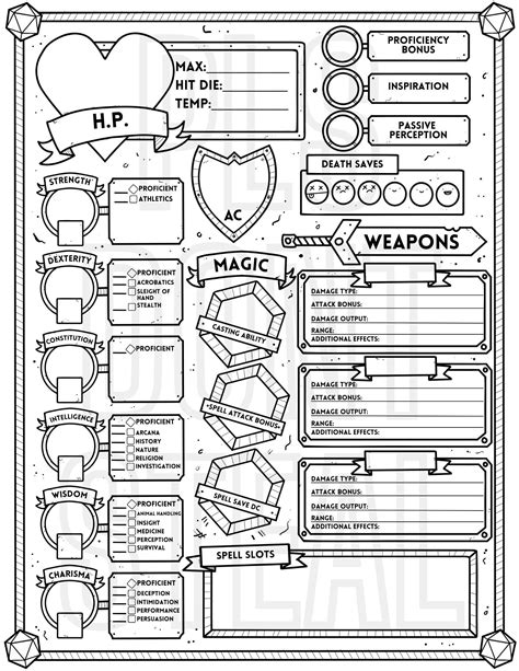 D&d Character Sheets Printable