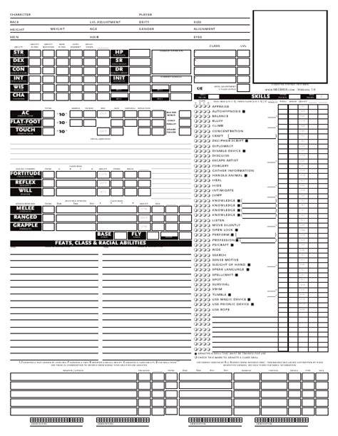 D D 3 5 Templates