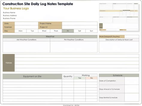 Daily Log Template Construction