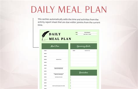 Daily Meal Plan Template