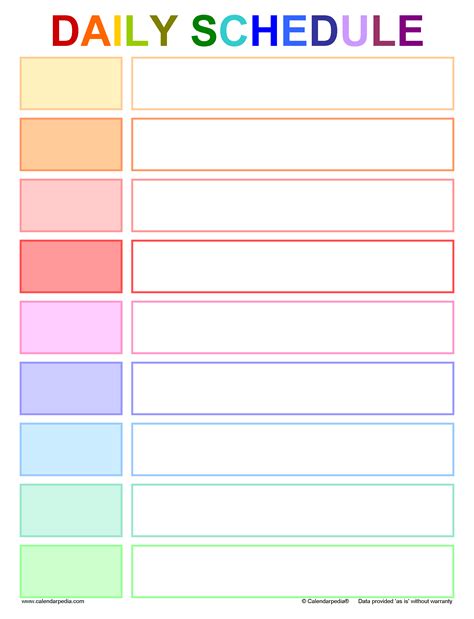 Daily Schedules Templates