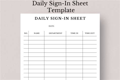 Daily Sign In Sheet Template