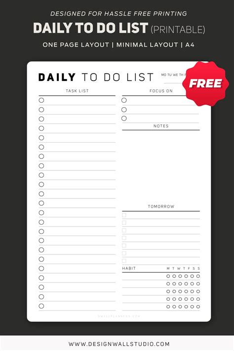 Daily To Do List Printable