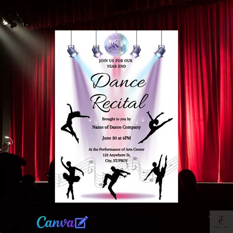 Dance Recital Invitation Template Free