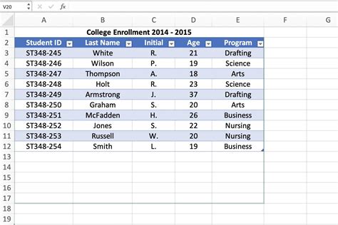 Data Frame to Excel Table