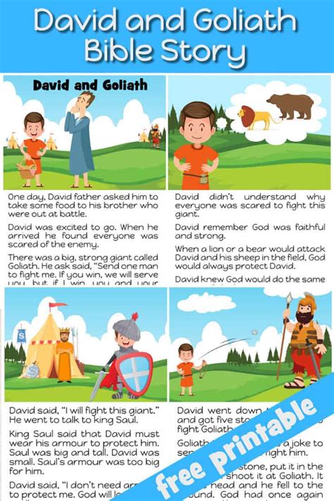 David And Goliath Printable Story Book