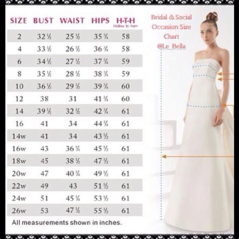 Davids Bridal Sizing Chart
