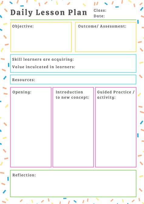 Day Lesson Plan Template