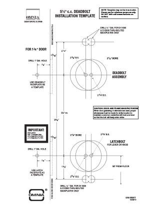 Deadbolt Installation Template