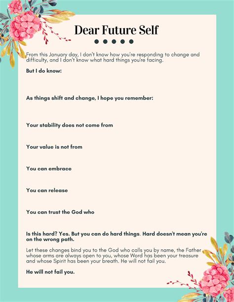 Dear Future Self Letter Template