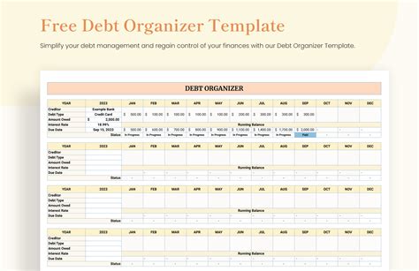 Debt Organizer Template