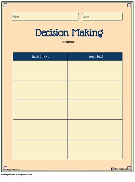 Decision Making Template
