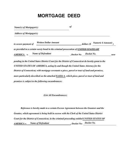 Deed Agreement Template