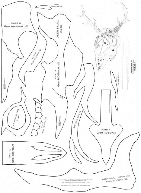 Deer Skull Mask Template