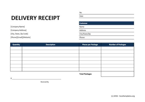 Delivery Ticket Template Word