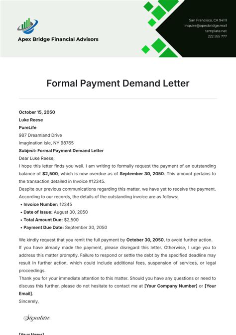 Demand Letter Template For Payment