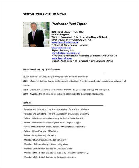 Dentist Curriculum Vitae Template
