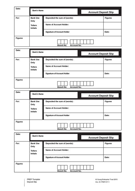 Deposit Ticket Template
