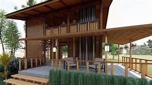 desain rumah bambu jepang modern elegan