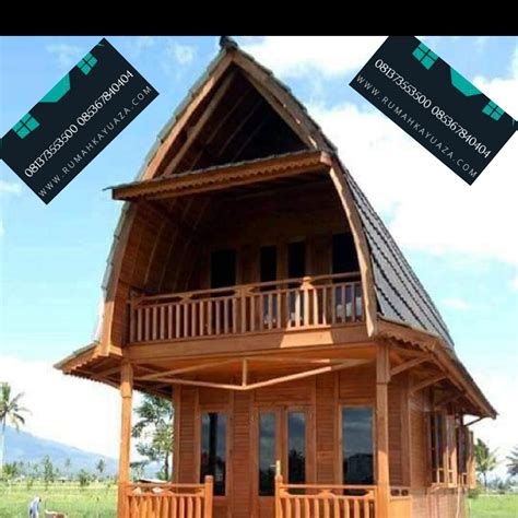 desain rumah lumbung atap kayu