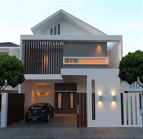 desain rumah putih dengan gaya modern