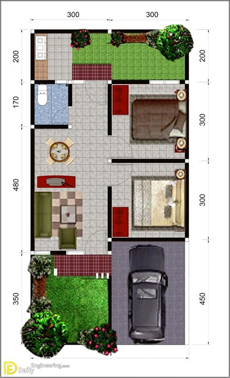 desain rumah type 40 60 taman