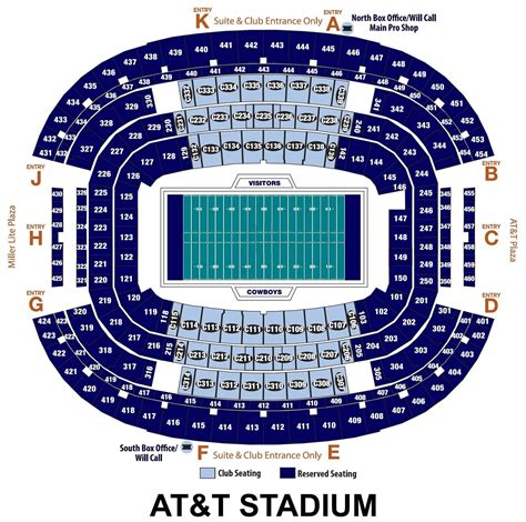 Detailed At&t Stadium Seating Chart