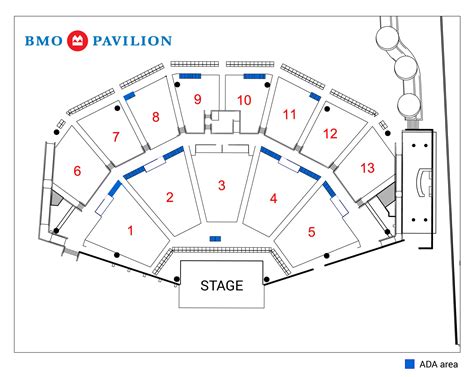 Detailed Bmo Harris Pavilion Seating Chart