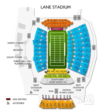 Detailed Lane Stadium Seating Chart