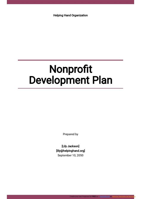 Development Plan Template For Nonprofits