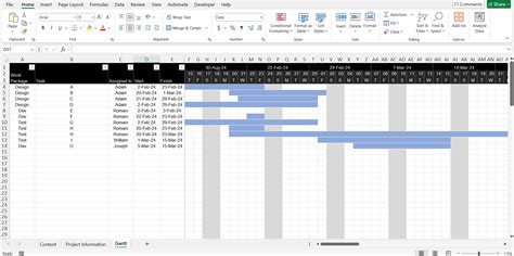 Diagrama Gantt Excel Template