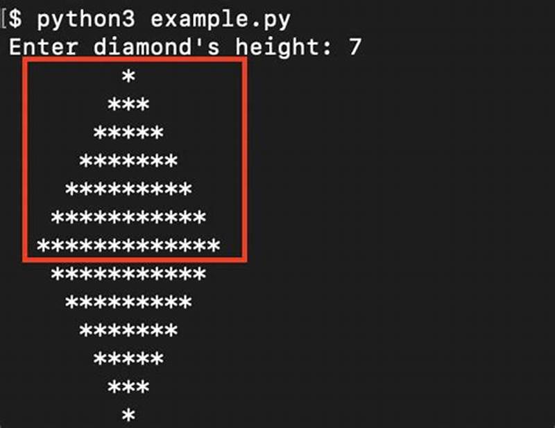 Diamond Pattern In Python Using For Loop