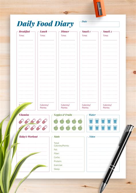Diet Journal Template