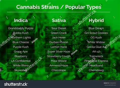 Different Weed Strains Chart