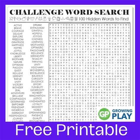 Difficult Word Searches Free Printable