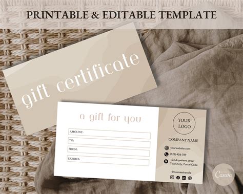Digital Gift Certificate Template