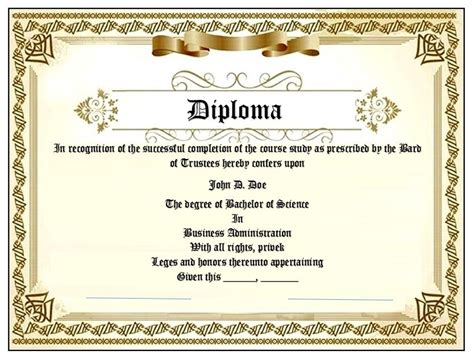 Diploma Template Word Free