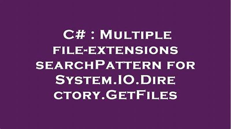 Directory.getfiles Search Pattern Multiple Extensions