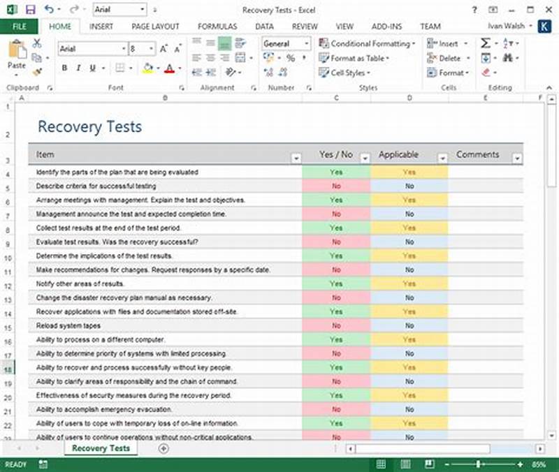 Disaster Recovery Testing Template