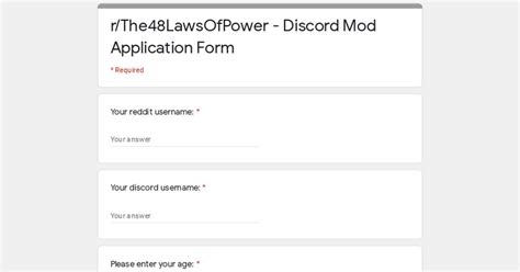 Discord Mod Application Template