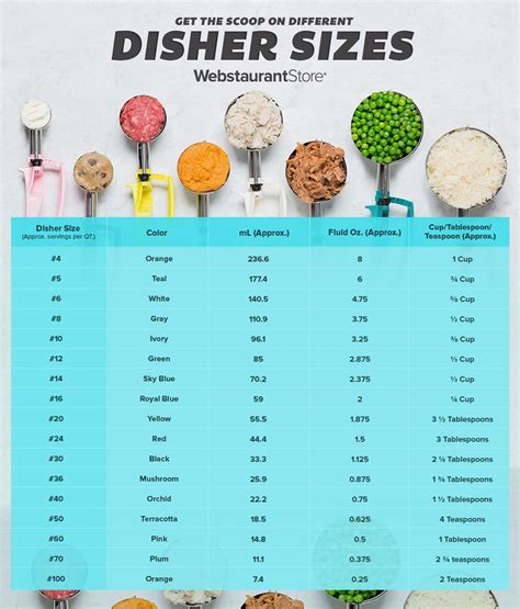 Disher Scoop Sizes Chart
