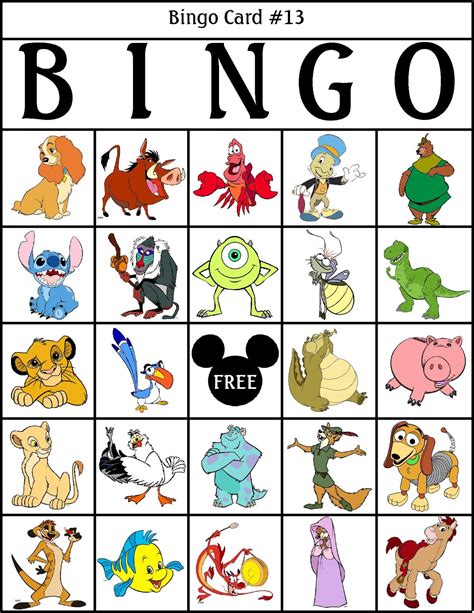 Disney Bingo Printable