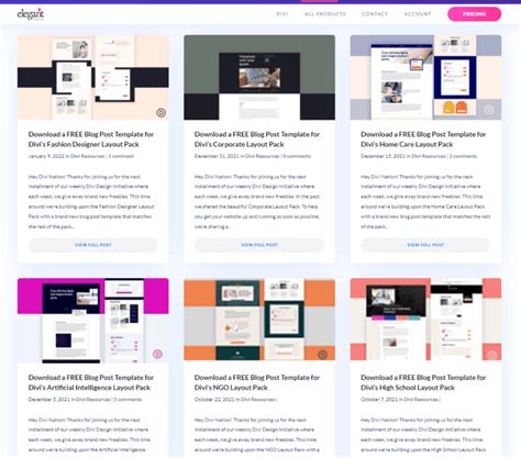 Divi Blog Post Template