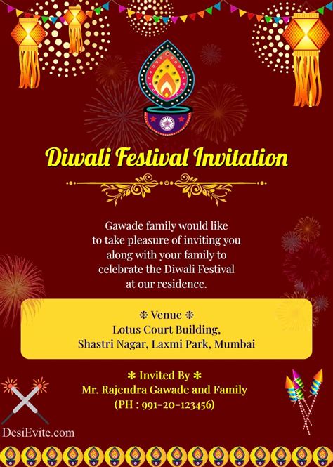 Diwali Invite Template