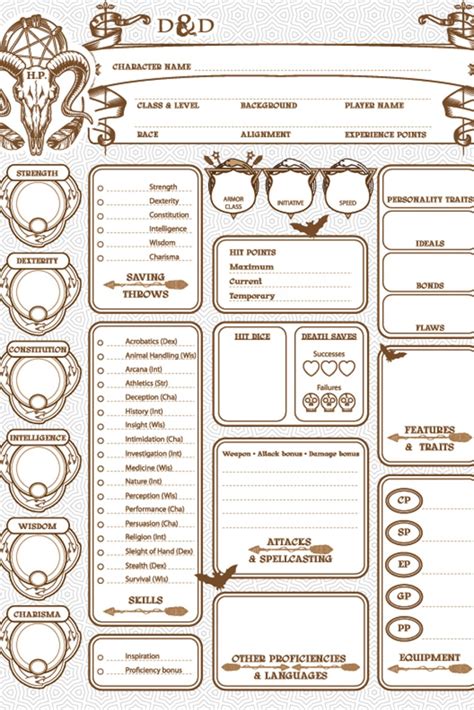 Dnd Character Sheet Template